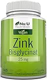 Zink | 365 Zinktabletten im Jahresvorrat | 25mg bioverfügbares Zink-Bisglycinat (Zink-Chelat) | Hochdosierte und Vegane Zink-Tabletten ohne Zusatzstoffe | Laborgeprüft