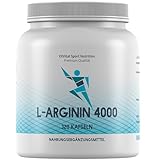 EXVital L-Arginin 4000 hochdosiert, 320 Kapseln in deutscher Premiumqualität, 2-3 Monatskur, semi-essentielle Aminosäuren. ApoTest: 'Sehr gut'