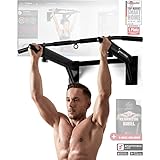 Sportstech 4in1 Klimmzugstange Wand, Indoor Klimmzugstange für Wandmontage, Rutschfeste Griffe, Deutsche Qualitätsmarke, klappbar, 3 Multifunktionsösen, sicher & stabil, Pull Up Bar für zuhause, KS350
