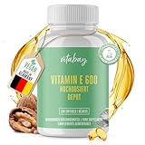 Vitabay Vitamin E 600 IE Depot Hochdosiert - 100 Vitamin E Kapseln Vegan & Laborgeprüft mit Tocopherol und Tocotrienol - Vit E trägt dazu bei, die Zellen vor oxidativem Stress zu schützen