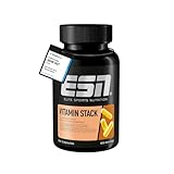 ESN Vitamin Stack, Multivitamin Kapseln, 120 Stück - 4 Monate Vorrat, hochdosiert, 13 wertvolle Vitamine in einer Kapsel, nur 1 Kapsel täglich, made in Germany