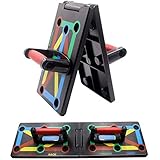 Cretee 12 in 1 Faltbare Push-Up Liegestütz Brett mit Handgriff für Muskeltraining Effektiv Formen Push Up Rack Board