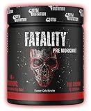 FATALITY - Ultra Hardcore Booster Pre Workout - Pulver - 2023 USA Matrix - Pre Workout Booster Gym - ATP + L-Arginin + Citrullin + Beta Alanin + Koffein 450g Cola Kirsche Geschmack - Fitness Booster