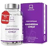 Magnesiumcitrat 2250mg Magnesium Hochdosiert Kapseln Tri- Magnesiumcitrat Pulver 360mg Elementares Magnesium Pulver pro Tagesdosis - 180 Magnesium Kapseln Hohe bioverfügbarkeit Vegan Magnesium Citrate